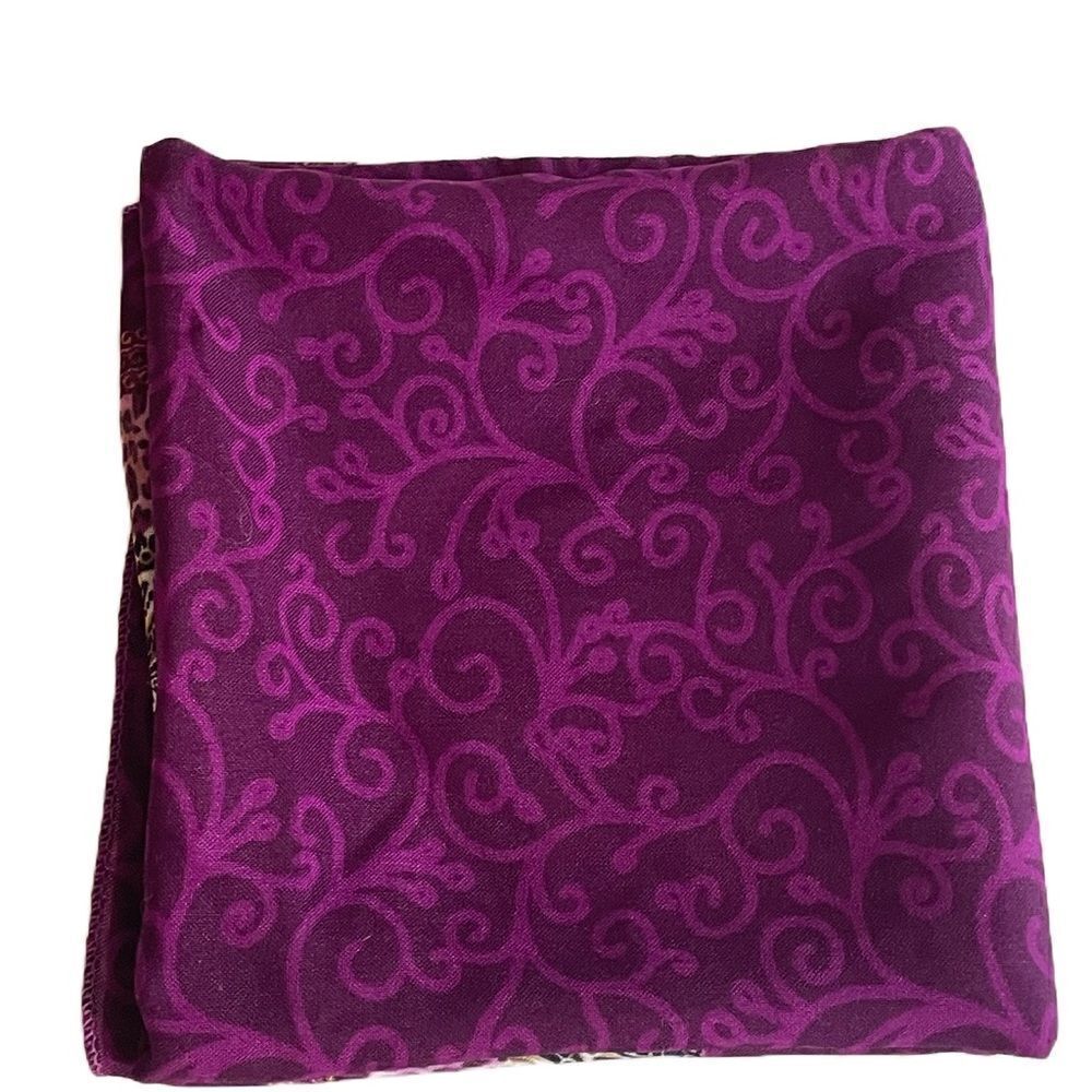 Bahadir Purple Leopard Border Scarf - Picture 4 of 7